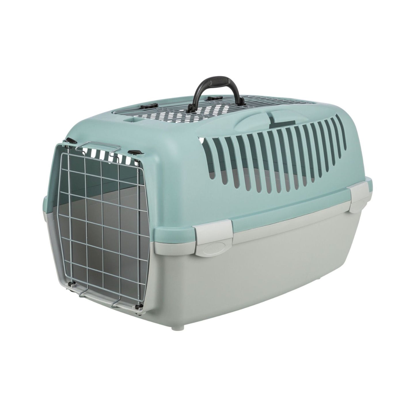 Trixie Cusca Transport Capri 3 Open Top pentru Pisici si Caini pana la 12kg, S 40x38x61cm, Gri / Verde Salvie
