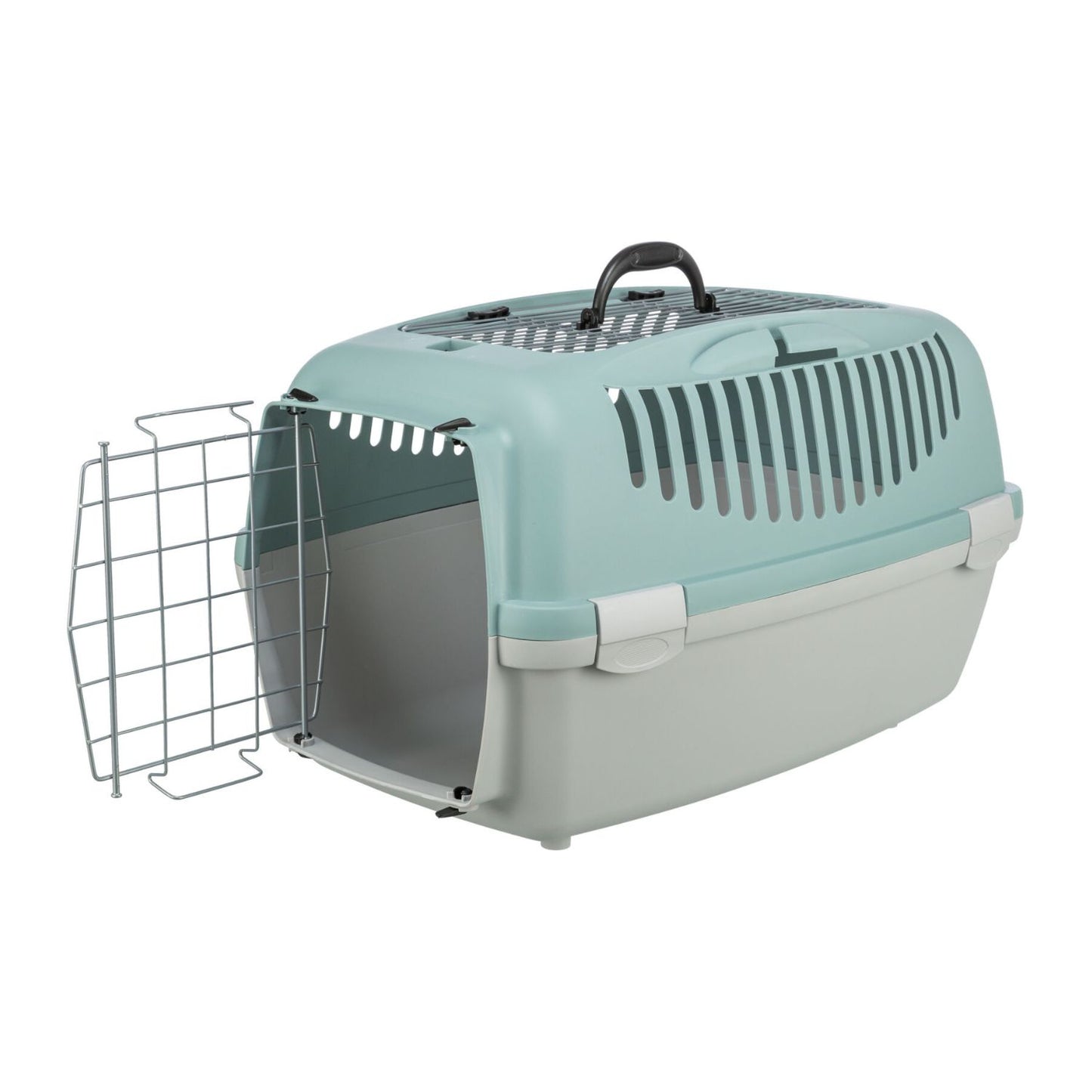 Trixie Cusca Transport Capri 3 Open Top pentru Pisici si Caini pana la 12kg, S 40x38x61cm, Gri / Verde Salvie