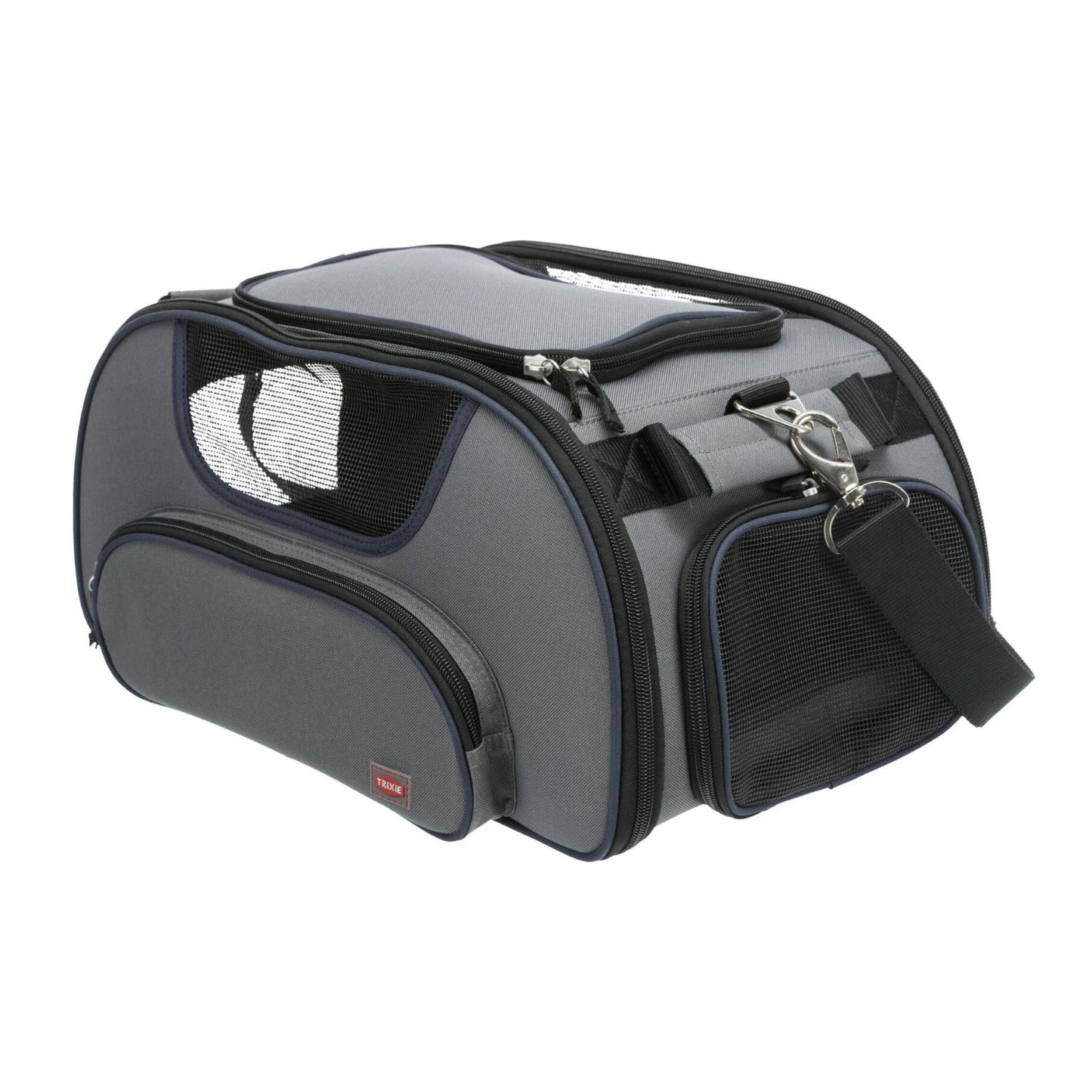 Trixie Geanta Transport Wings pentru Pisici si Caini pana la 20kg, Calatorii cu Avionul, 28x23x46cm, Gri