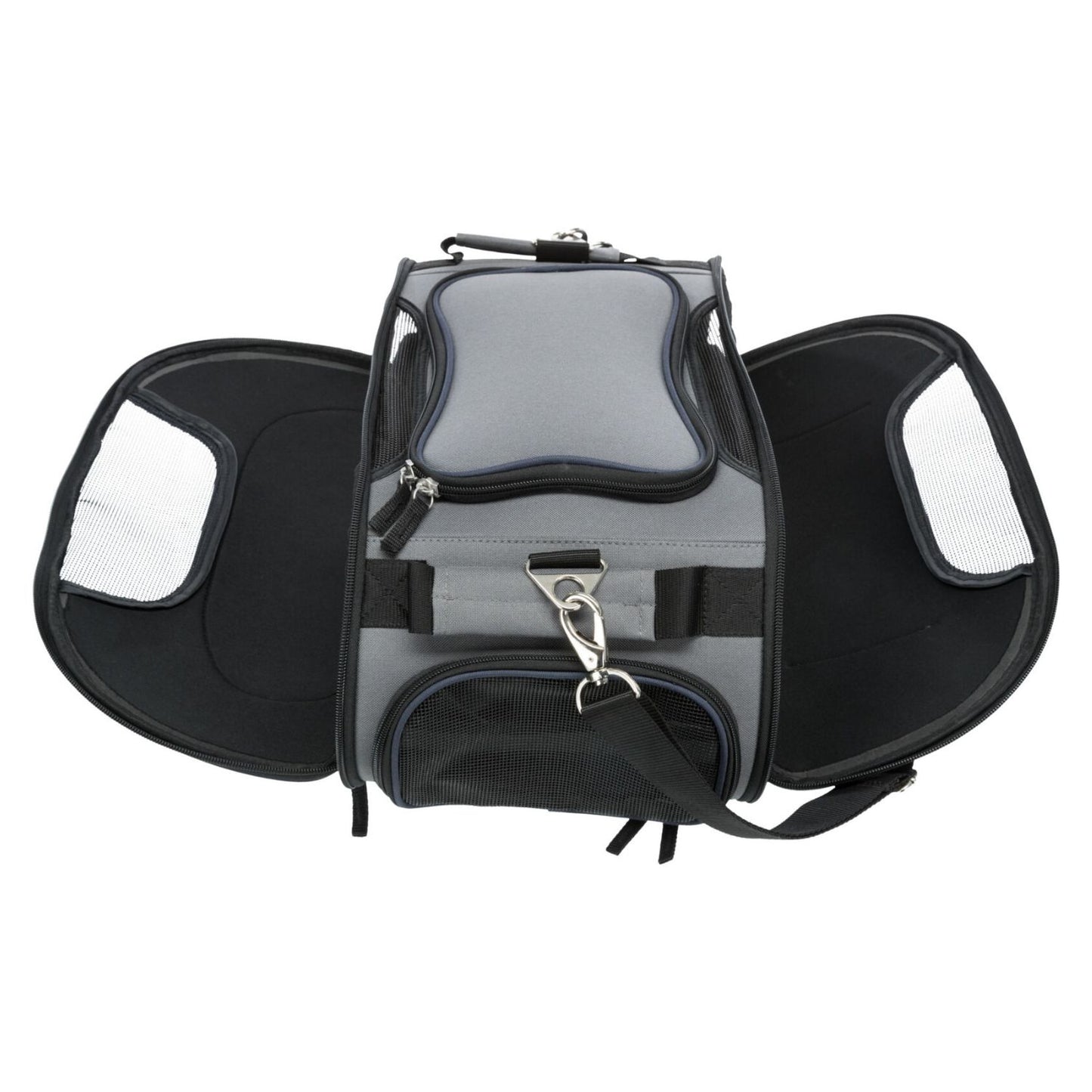 Trixie Geanta Transport Wings pentru Pisici si Caini pana la 20kg, Calatorii cu Avionul, 28x23x46cm, Gri
