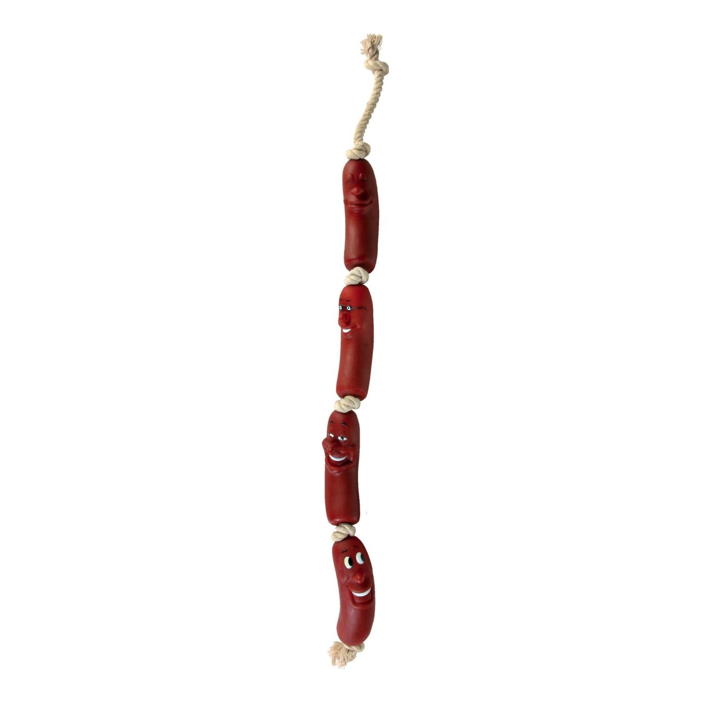 Trixie Jucarie Pentru Caini, Lant De 4 Carnati Pe Sfoara, Vinil, 75 cm