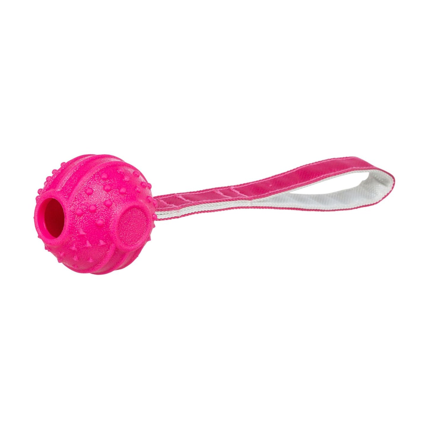 Trixie Jucarie Pentru Caini, Minge cu Franghie, TPR, 27 cm, Roz