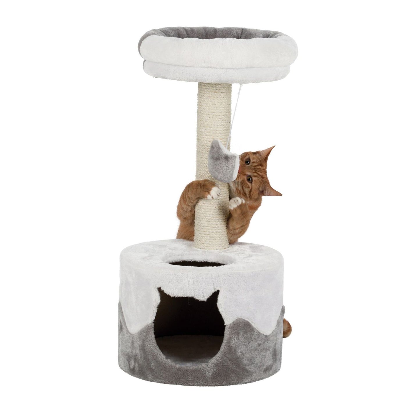 Trixie Nuria Ansamblu de Joaca pentru Pisici, Diametru Baza 35 cm, Inaltime 71 cm, Alb/Gri