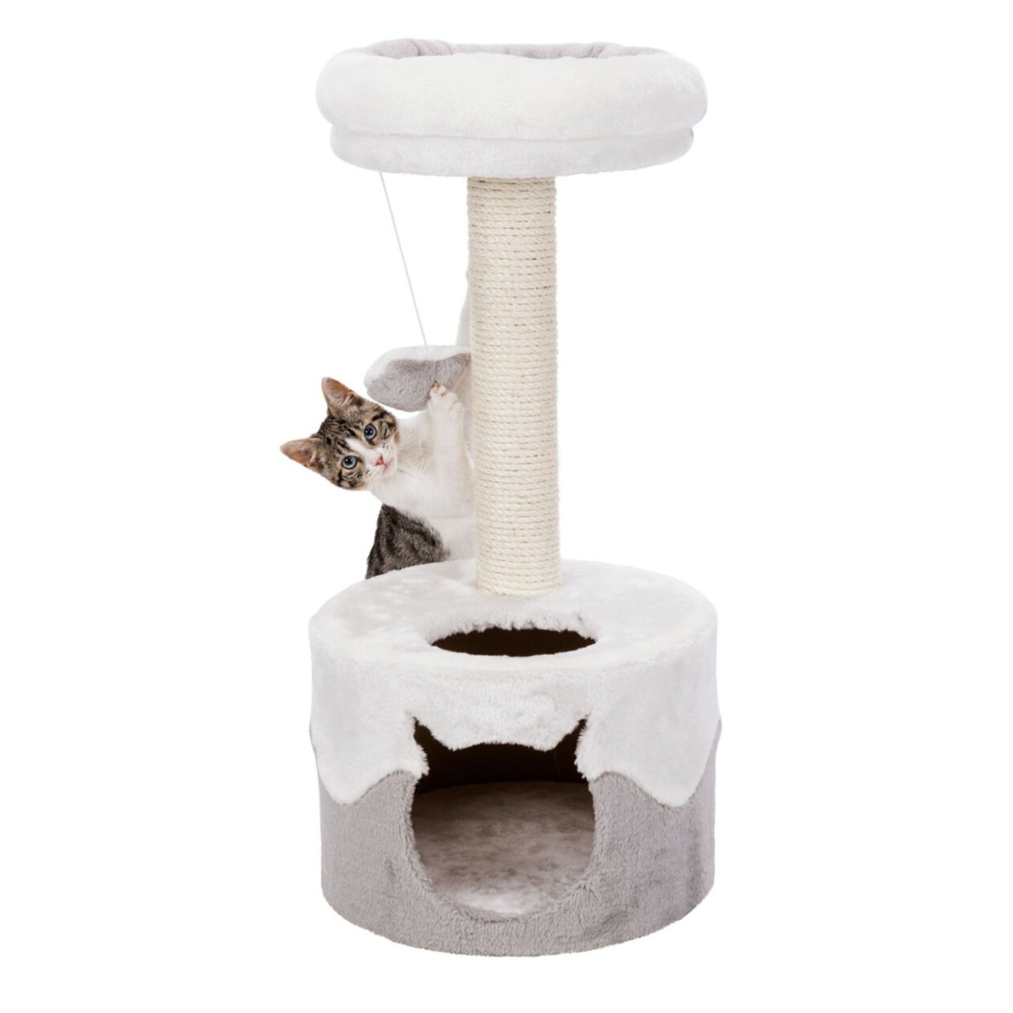 Trixie Nuria Ansamblu de Joaca pentru Pisici, Diametru Baza 35 cm, Inaltime 71 cm, Alb/Gri