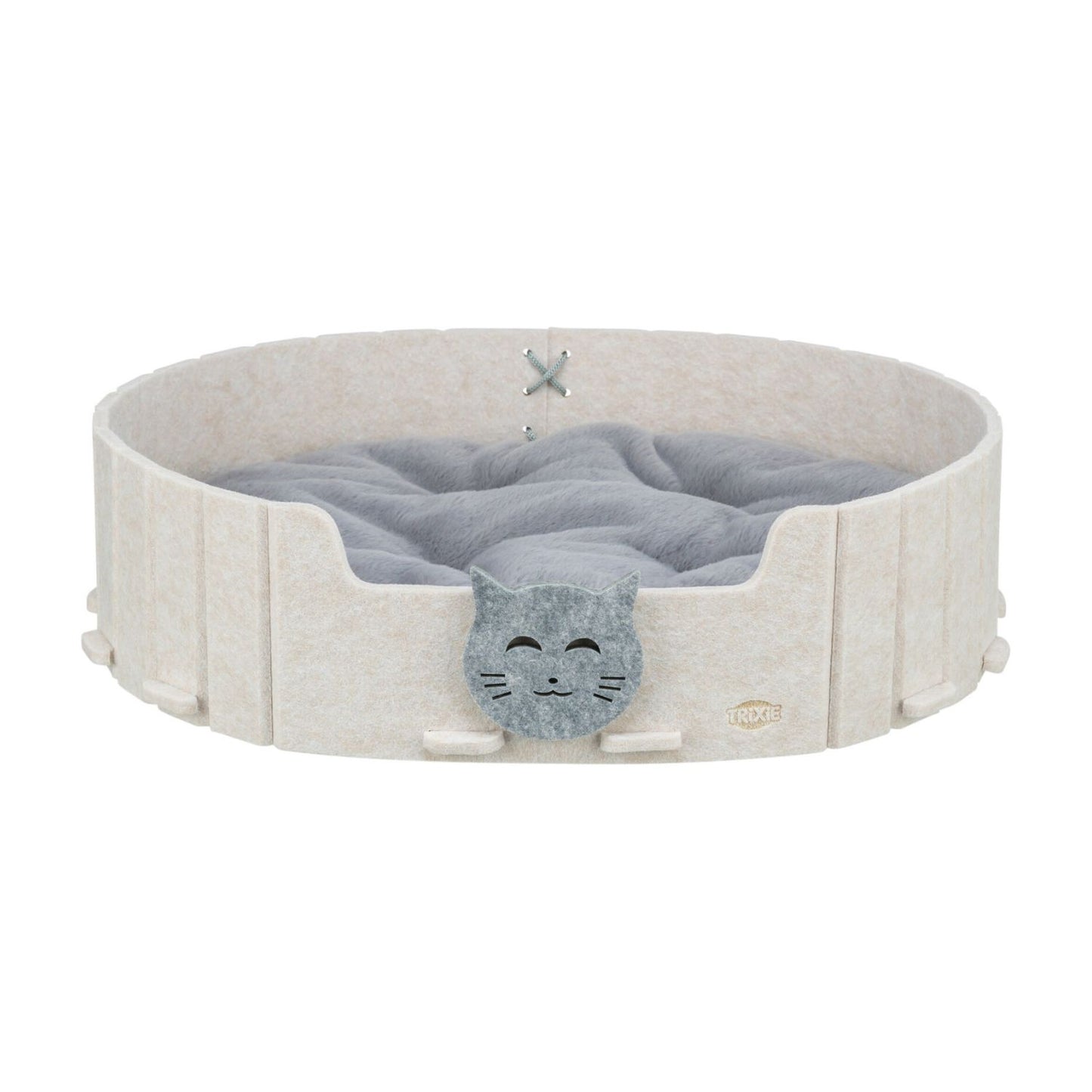 Trixie Pat Oval Emelie Soft Edition, Culcus pentru Pisici din Pasla cu Perna Matlasata, 50x42cm