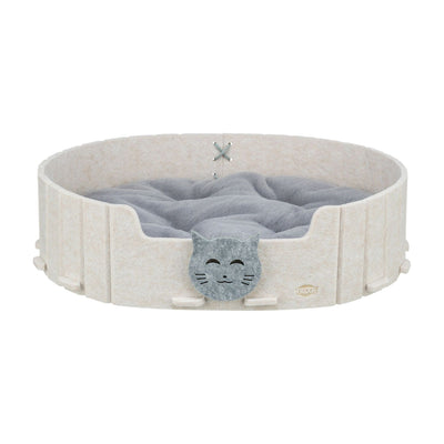 Trixie Pat Oval Emelie Soft Edition, Culcus pentru Pisici din Pasla cu Perna Matlasata, 50x42cm