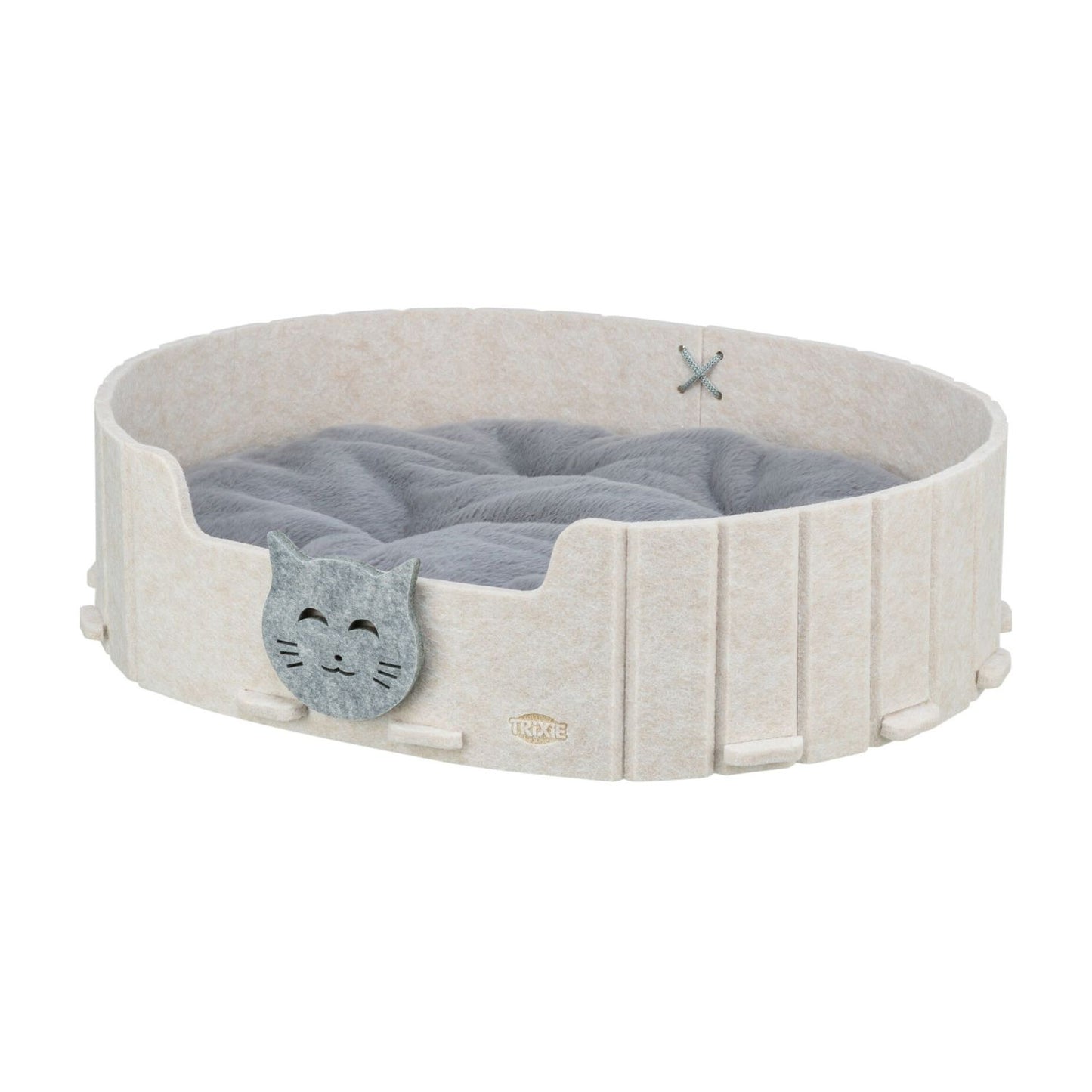 Trixie Pat Oval Emelie Soft Edition, Culcus pentru Pisici din Pasla cu Perna Matlasata, 50x42cm