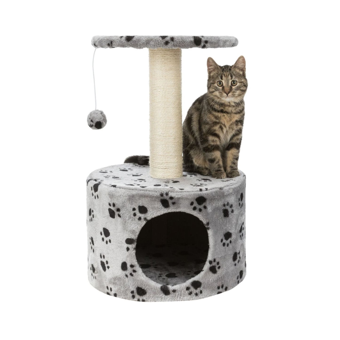 Trixie Toledo Ansamblu de Joaca pentru Pisici, Model Gri cu Labute, Diametru Baza 39 cm, Inaltime 61 cm