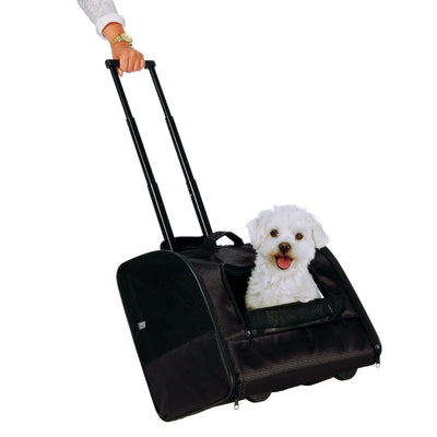 Trixie Troler Transport Elegance pentru Pisici si Caini pana la 10kg, Maner Retractabil, 45x41x31cm, Negru
