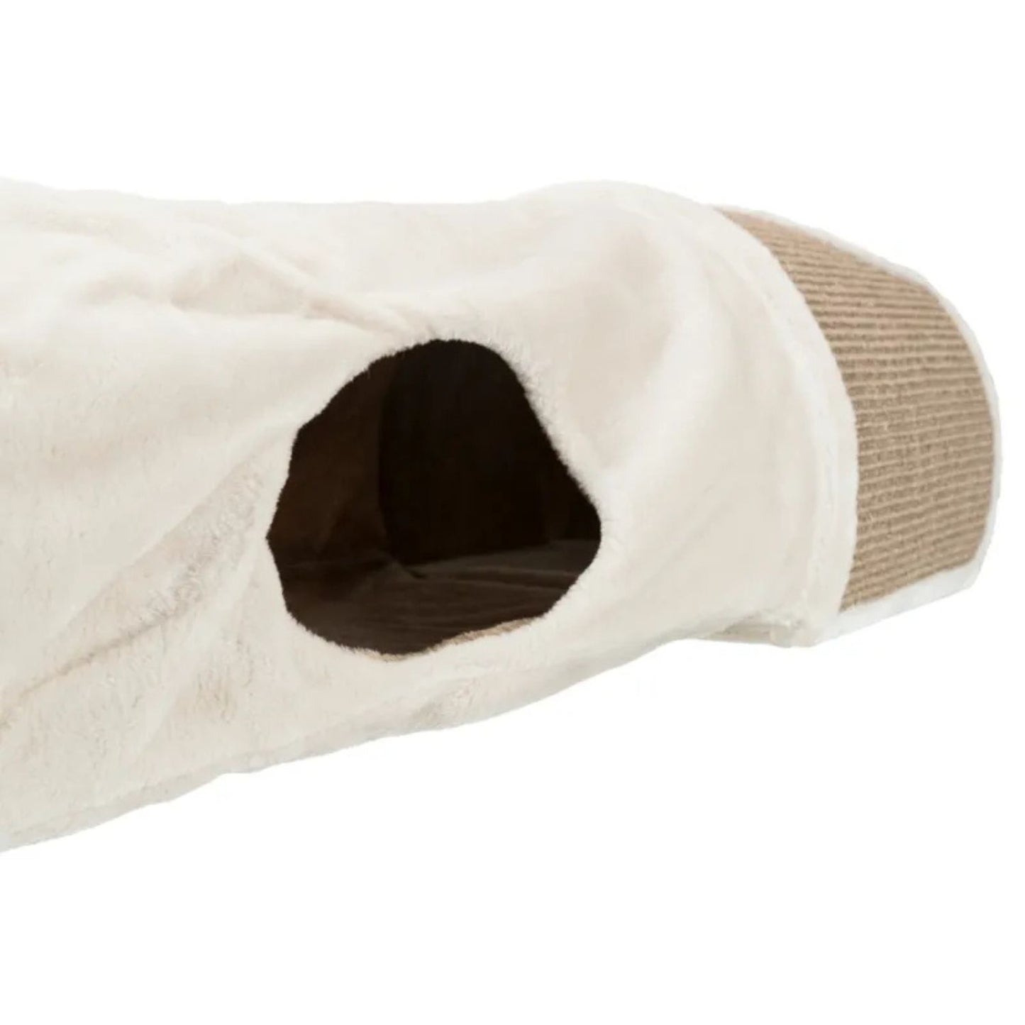 Trixie Tunel de Zgariat pentru Pisici cu 2 Vizuini din Plus si Sisal, Joaca, Odihna si Zgariat 3 în 1, 110x30x38 cm