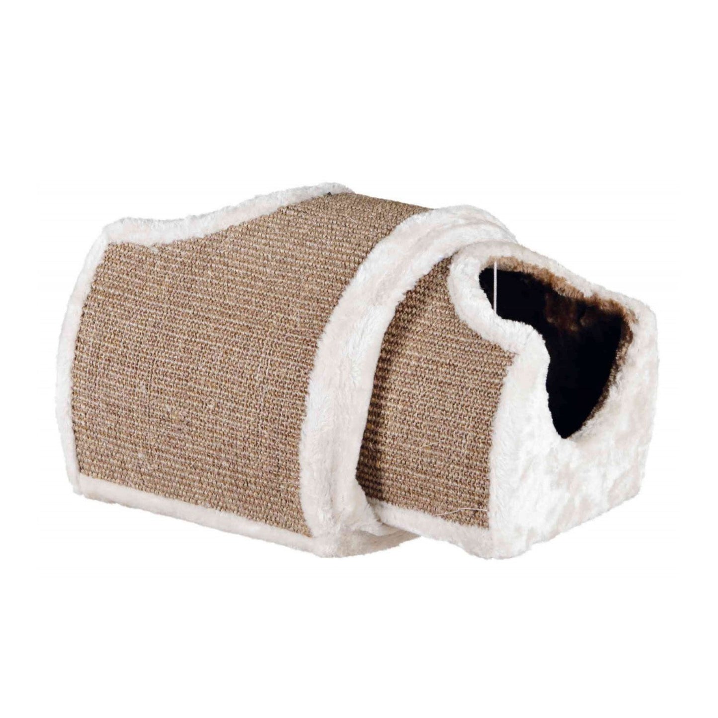 Trixie Tunel de Zgariat pentru Pisici cu 2 Vizuini din Plus si Sisal, Joaca, Odihna si Zgariat 3 în 1, 110x30x38 cm
