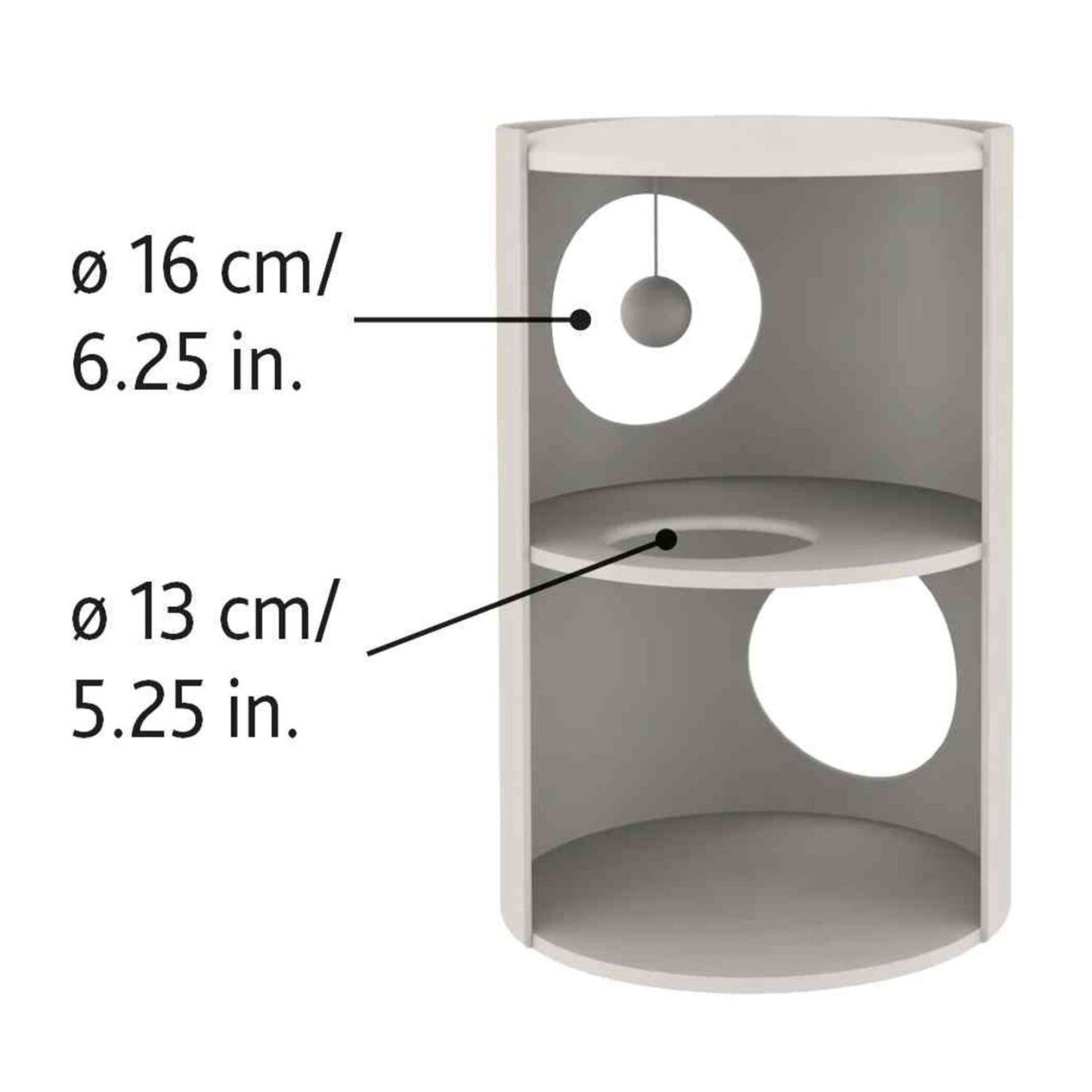 Trixie Turn Edoardo, Ansamblu Zgariat pentru Pisici cu 2 Etaje si Pestera, Sisal si Plus, Inaltime 50cm, Taupe/Crem