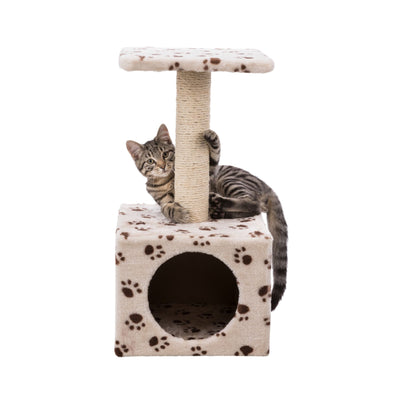 Trixie Zamora Ansamblu De Joaca pentru Pisici Junior, 31x31 cm/ h: 60 cm, Bej Cu Imprimeu Labute