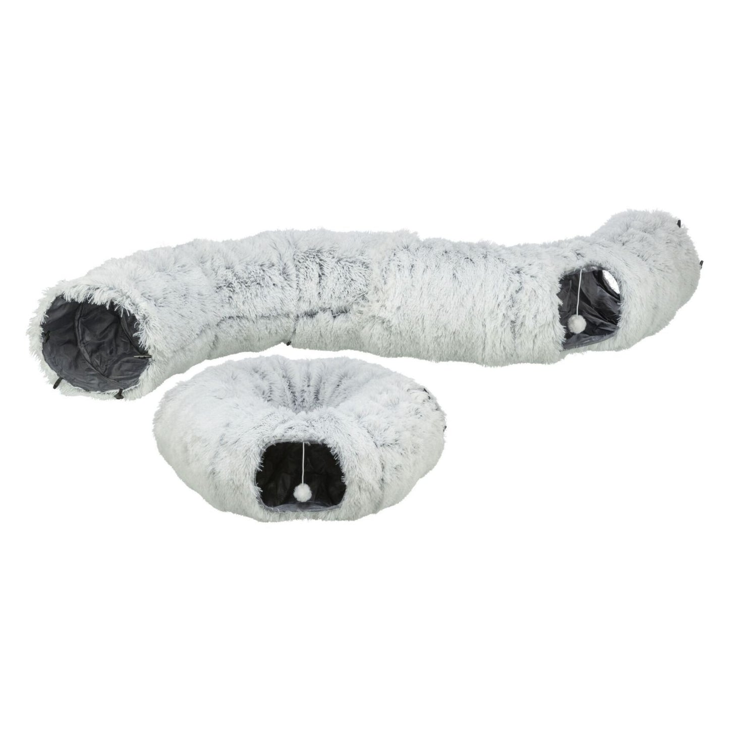 Trixie Tunel de Joaca pentru Pisici Harvey, Culcus si Tunel 2 in 1, Plus Moale, 25x160 cm, Gri