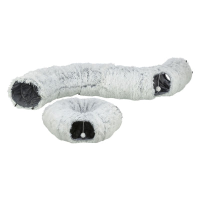 Trixie Tunel de Joaca pentru Pisici Harvey, Culcus si Tunel 2 in 1, Plus Moale, 25x160 cm, Gri