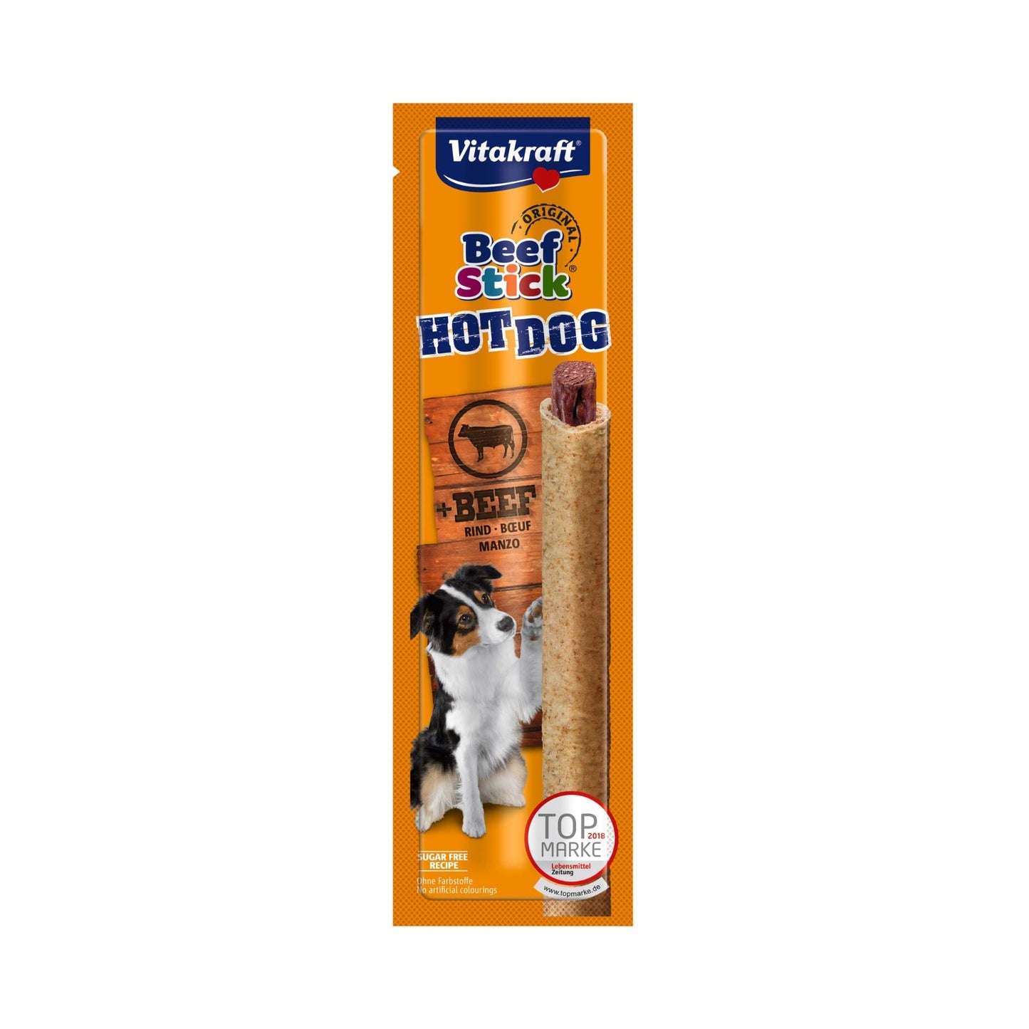 Vitakraft Beef Stick Hot Dog, Recompensa pentru Caini cu Vita, 1 bucata, 30g