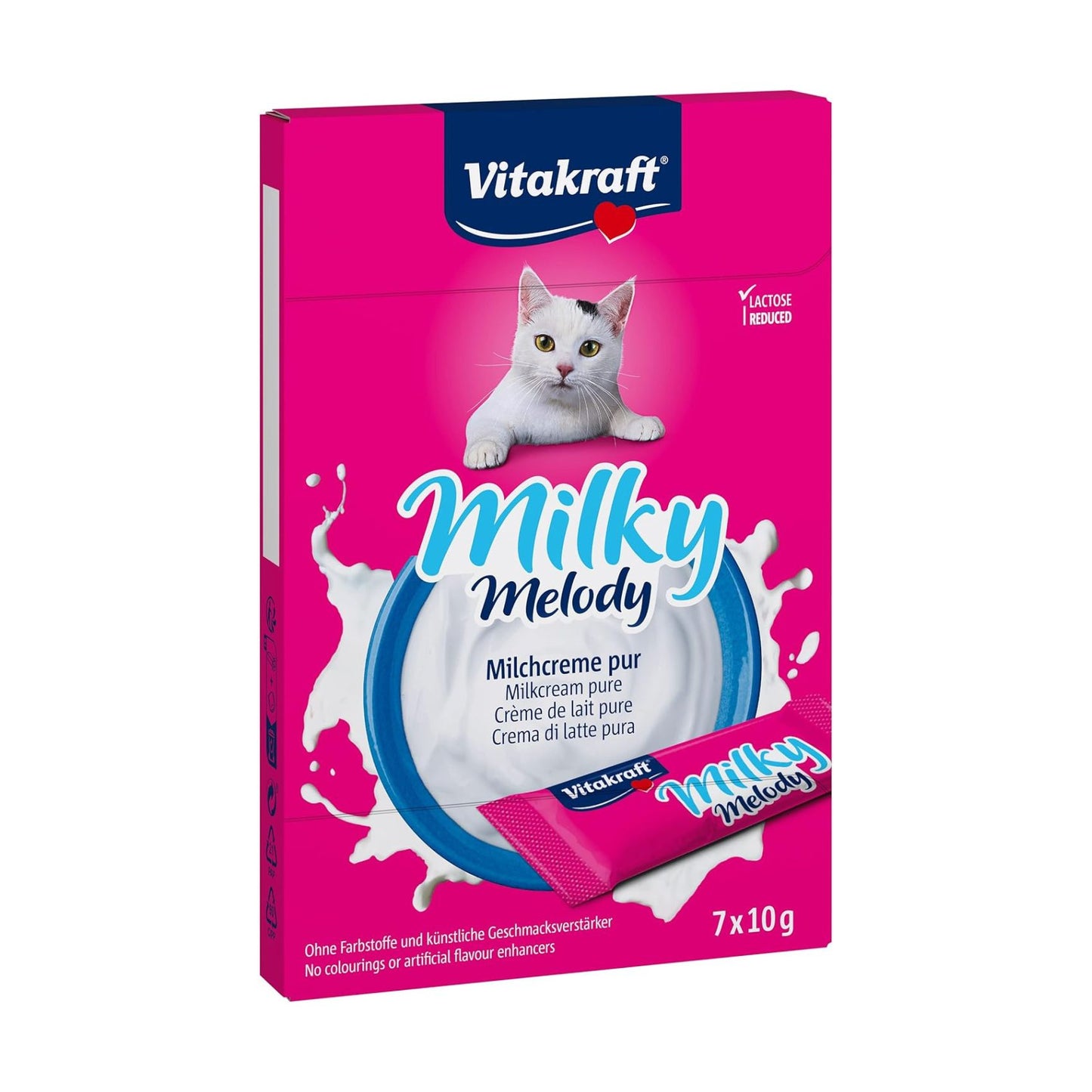 Vitakraft Cat Milky Melody, Recompense Cremoase pentru Pisici cu Lapte, 7 plicuri x 10 g, 70g