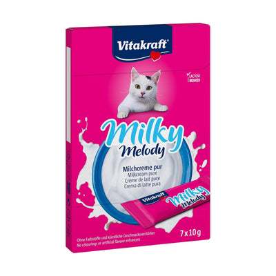 Vitakraft Cat Milky Melody, Recompense Cremoase pentru Pisici cu Lapte, 7 plicuri x 10 g, 70g