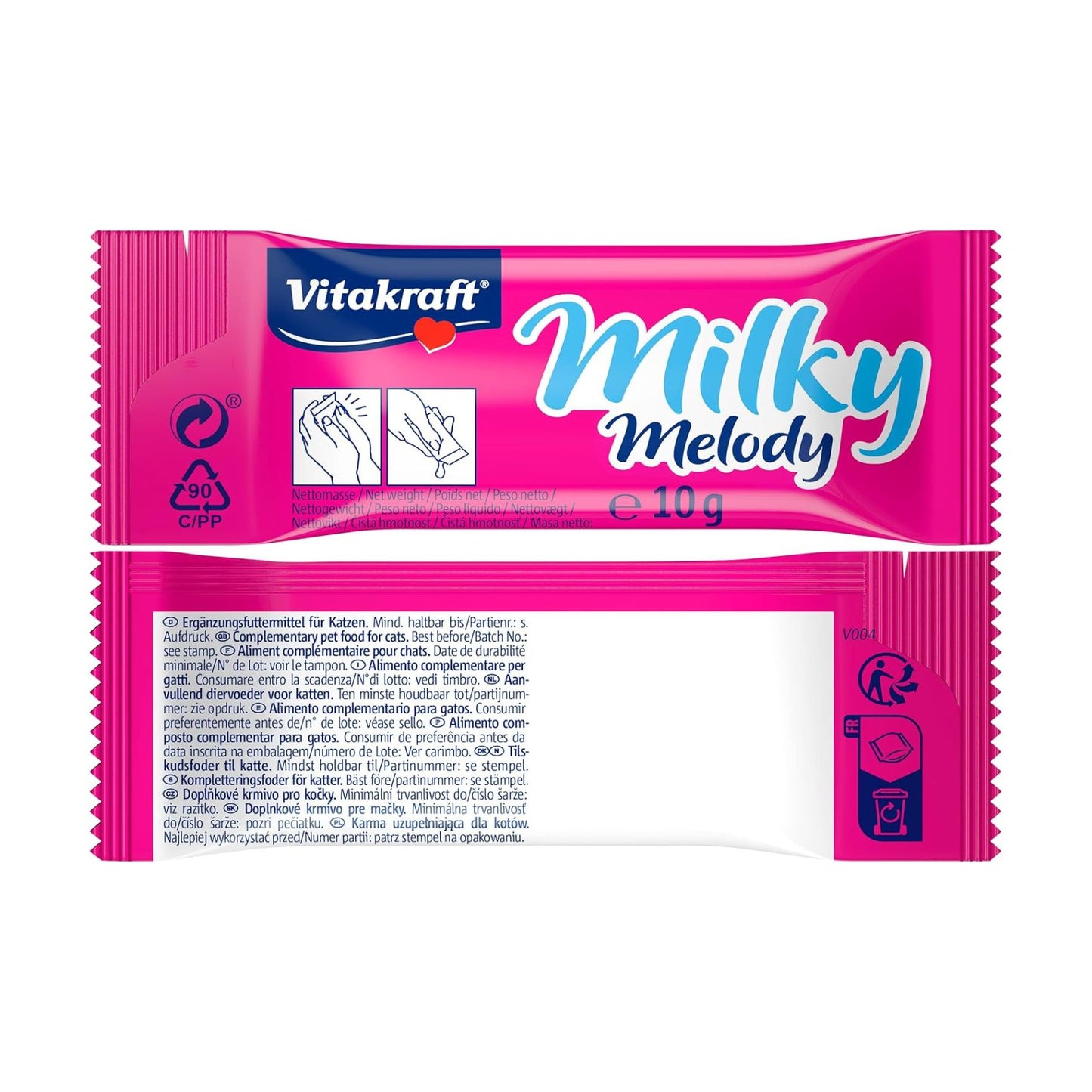 Vitakraft Cat Milky Melody, Recompense Cremoase pentru Pisici cu Lapte, 7 plicuri x 10 g, 70g