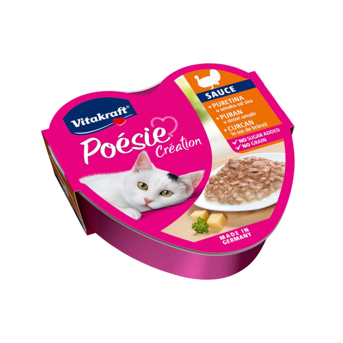 Vitakraft Poesie Creation, Hrana Umeda pentru Pisici, Curcan in Sos de Branza, 85g