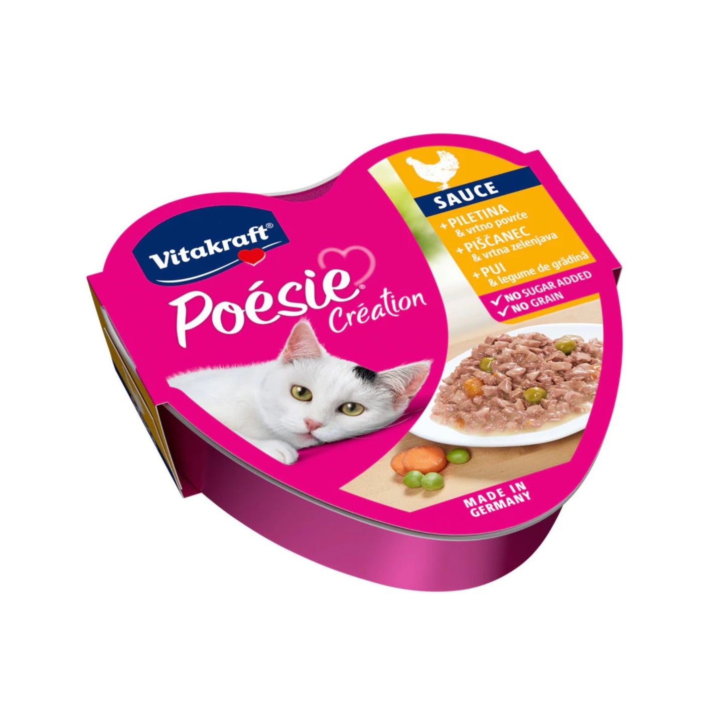 Vitakraft Poesie Creation, Hrana Umeda pentru Pisici, Pui si Legume in Sos, 85g