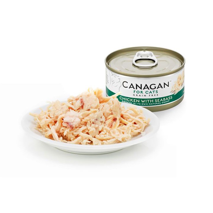Canagan Chicken with Seabass Conserva, Hrana Umeda Ultra Premium pentru Pisici cu Pui si Biban de Mare, 75g