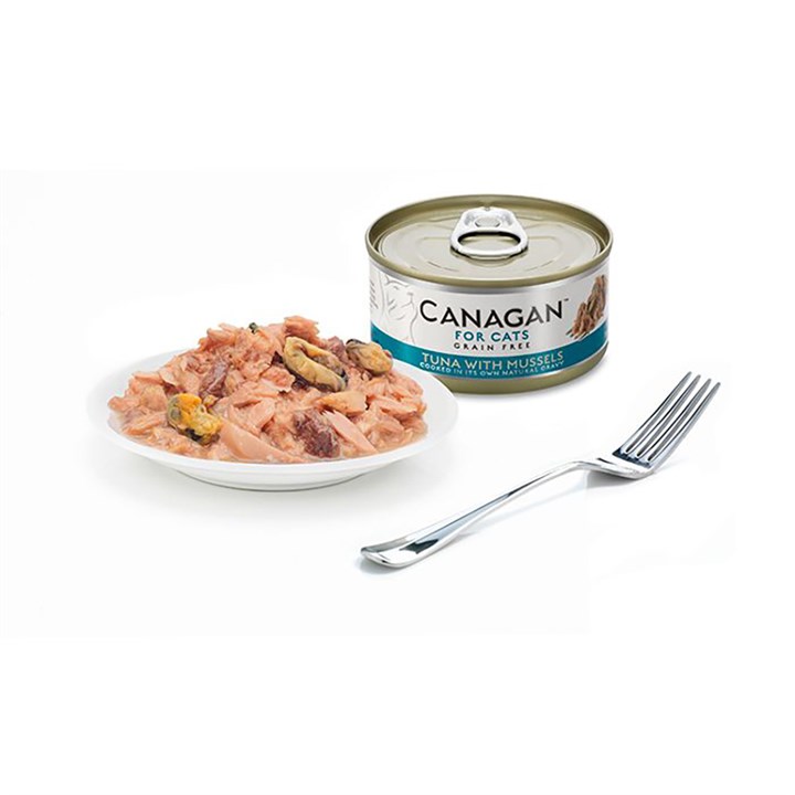 Canagan Tuna with Mussels Conserva, Hrana Umeda Ultra Premium pentru Pisici cu Ton si Midii, 75g