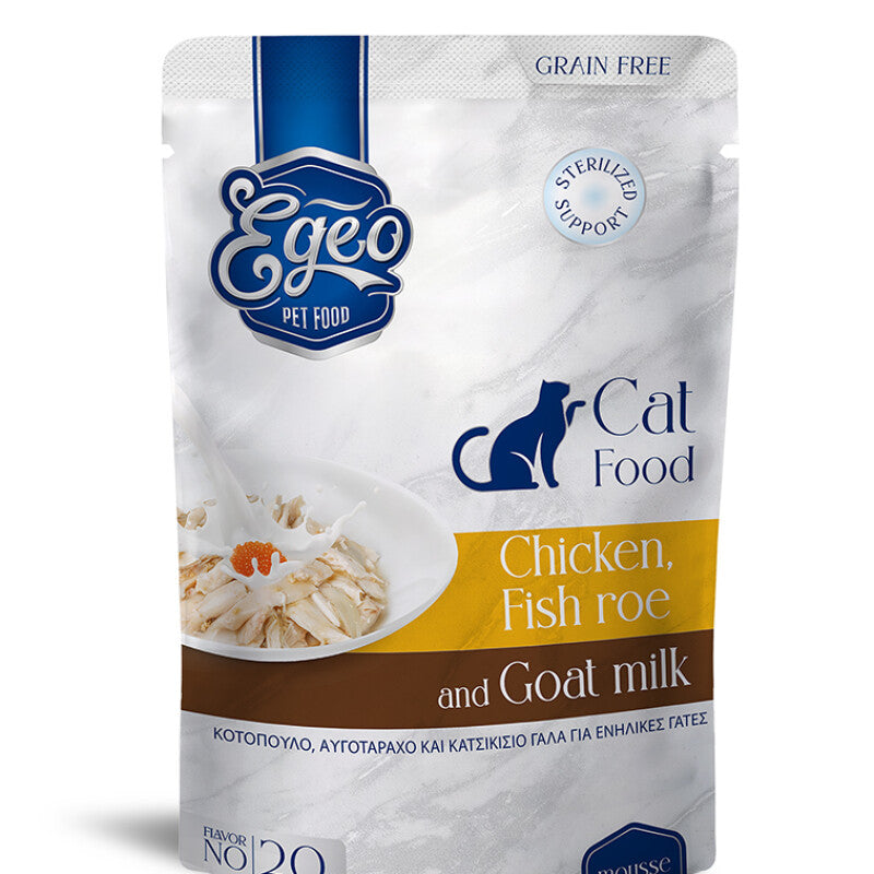 Egeo Adult Mousse cu Pui, Icre și Lapte de Capră 85gr