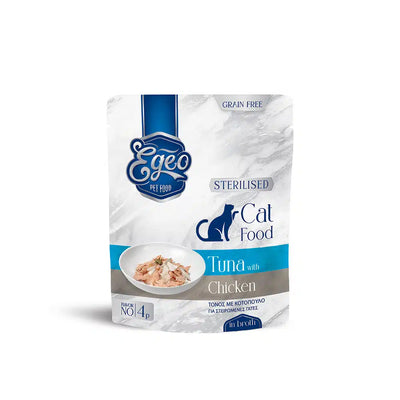 EGEO Cat Sterilizat Ton cu Pui in Supa 85g