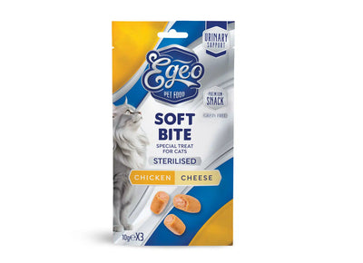 EGEO Soft Bites Sterilised Pui & Branza pentru pisici sterilizate 30gr