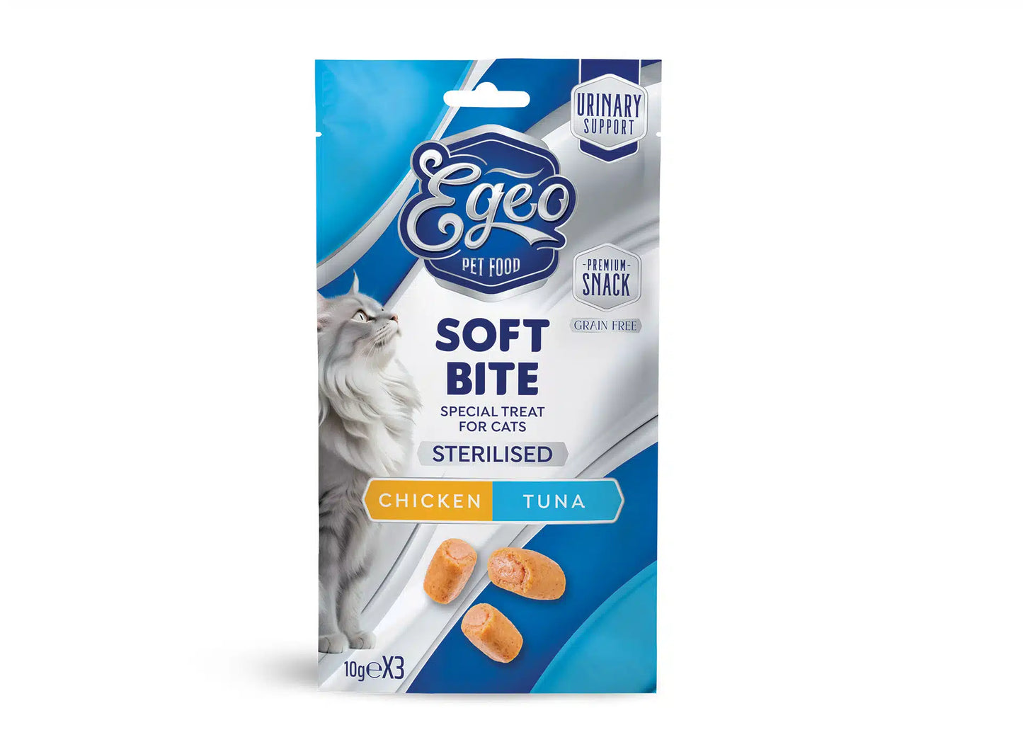 EGEO Soft Bites Sterilised Pui & Ton pentru pisici sterilizate 30gr