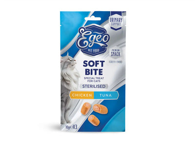EGEO Soft Bites Sterilised Pui & Ton pentru pisici sterilizate 30gr
