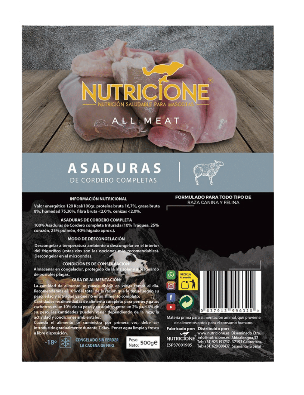 BARF 100% organe de miel – etichetă produs 500 g