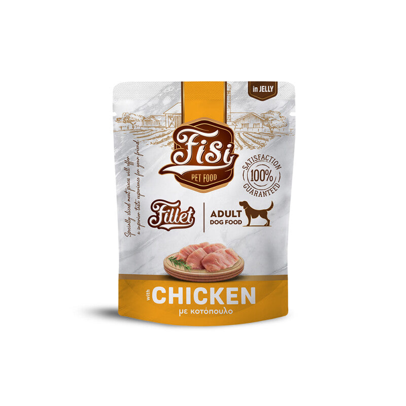 File cu Pui in Jeleu pentru Caine Adult in Plicuri 500g