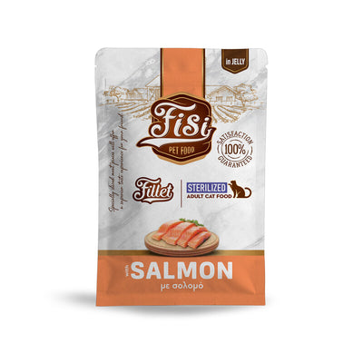 File cu somon in Jeleu pentru Pisici Sterilizate  85g