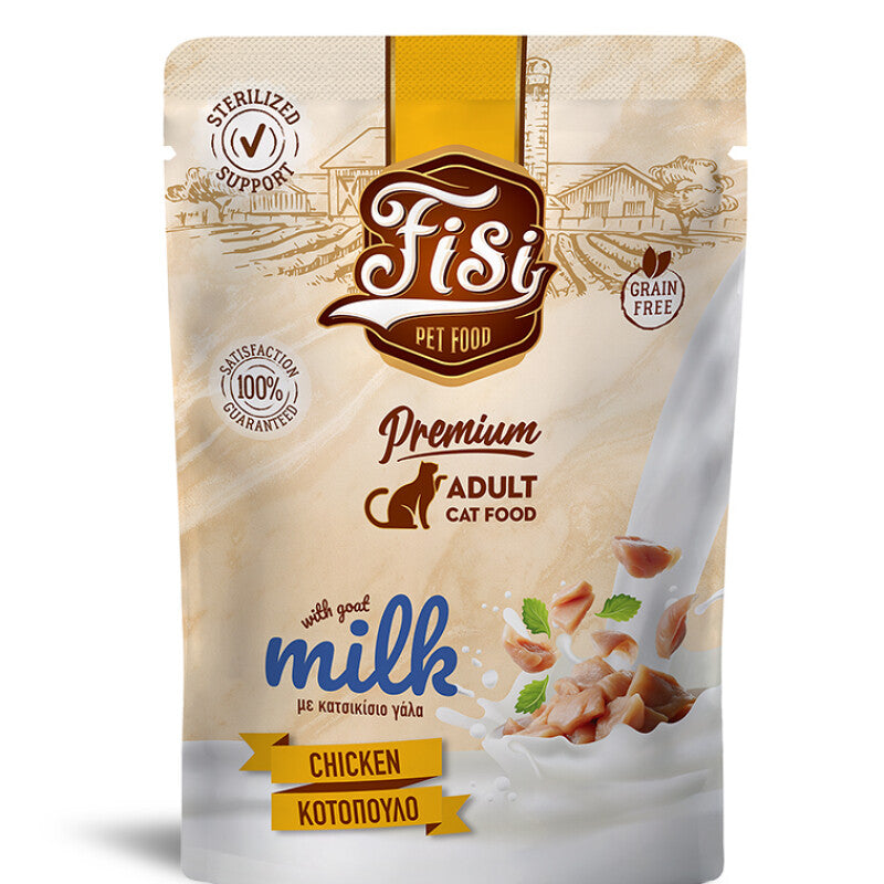 FISI Cat Adult Pui & Lapte de Capra in Sos 85g