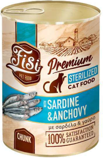 FISI CAT STERILIZED SARDINES & ANCHOVY IN SAUCE 400gr