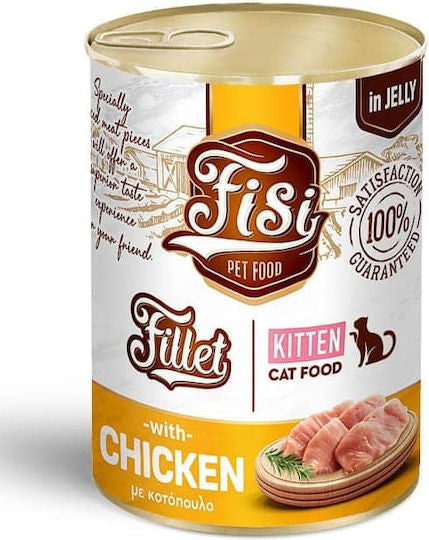 Fisi Fillet Kitten – Hrană umedă pentru pisoi cu pui în jeleu (400 g)
