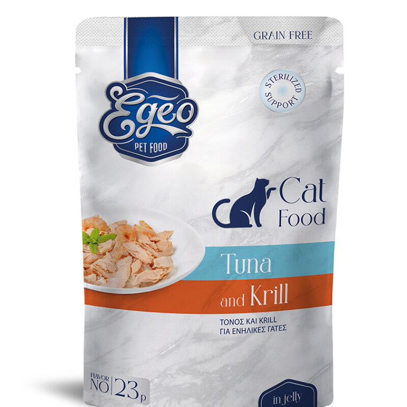 Hrana umeda pentru pisici adulte cu Ton & Krill in Jeleu 85g