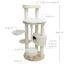 Meraki Home, Ansamblu pentru Pisici, Realizat din Lemn, IVORY LOFT TOWER