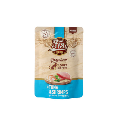 Mousse cu Ton & Creveti pt pisici adulte - plic 80gr
