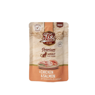 Mousse cu Pui & Somon pt pisici adulte - plic 80gr
