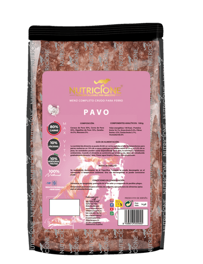BARF complet pentru câini Nutricione – meniu complet de curcan, ambalaj