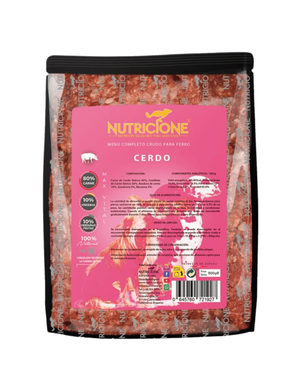 BARF complet pentru câini din porc iberic – Nutricione 500gr