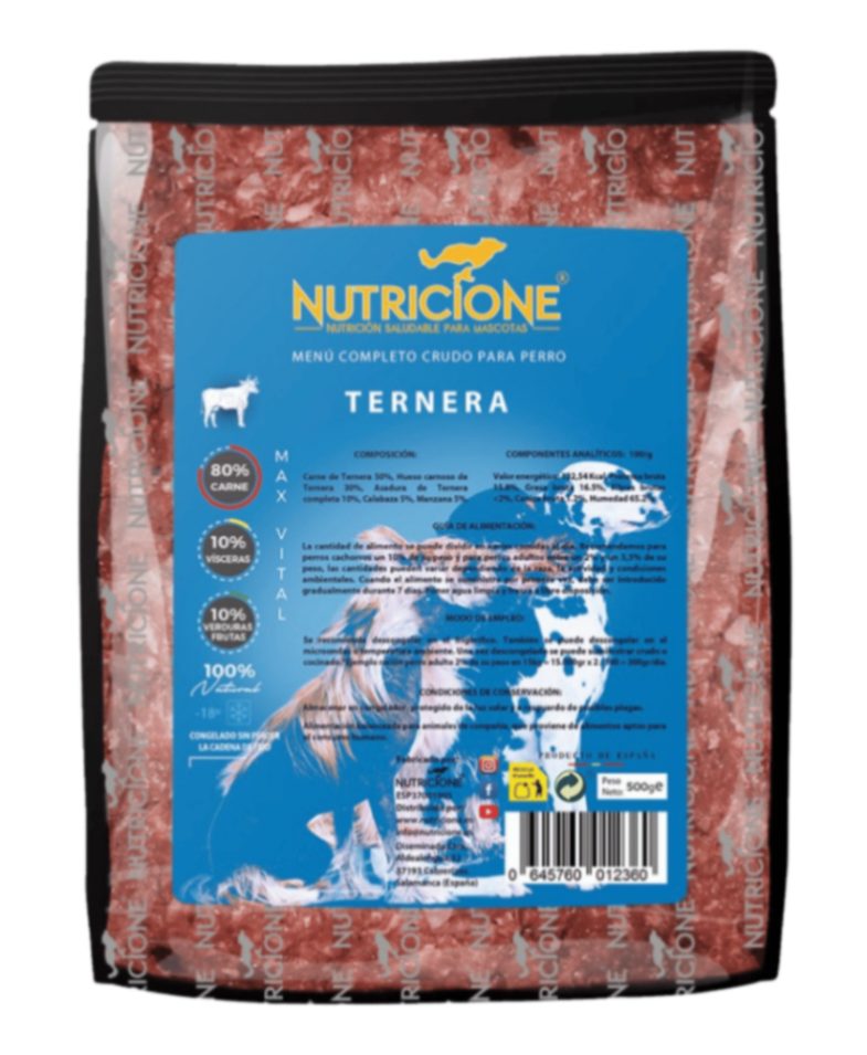 BARF complet  pentru câini din vită – Nutricione, 500 g
