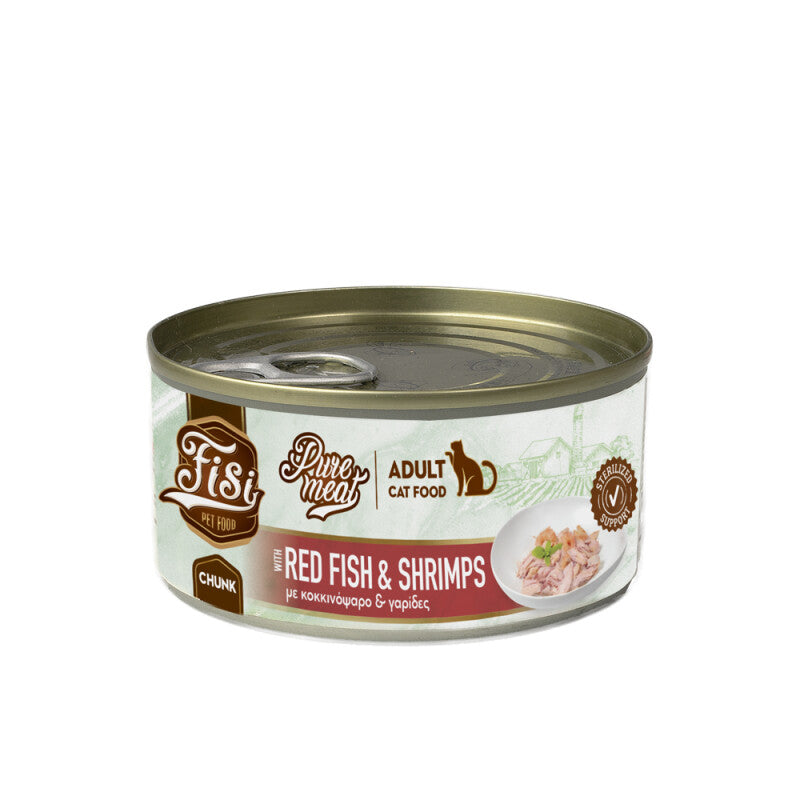 Pure Meat Cat Adult cu Peste Rosu & Creveti 170gr