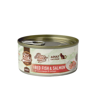 Pure Meat Cat Adult cu Peste Rosu & Somon 170gr