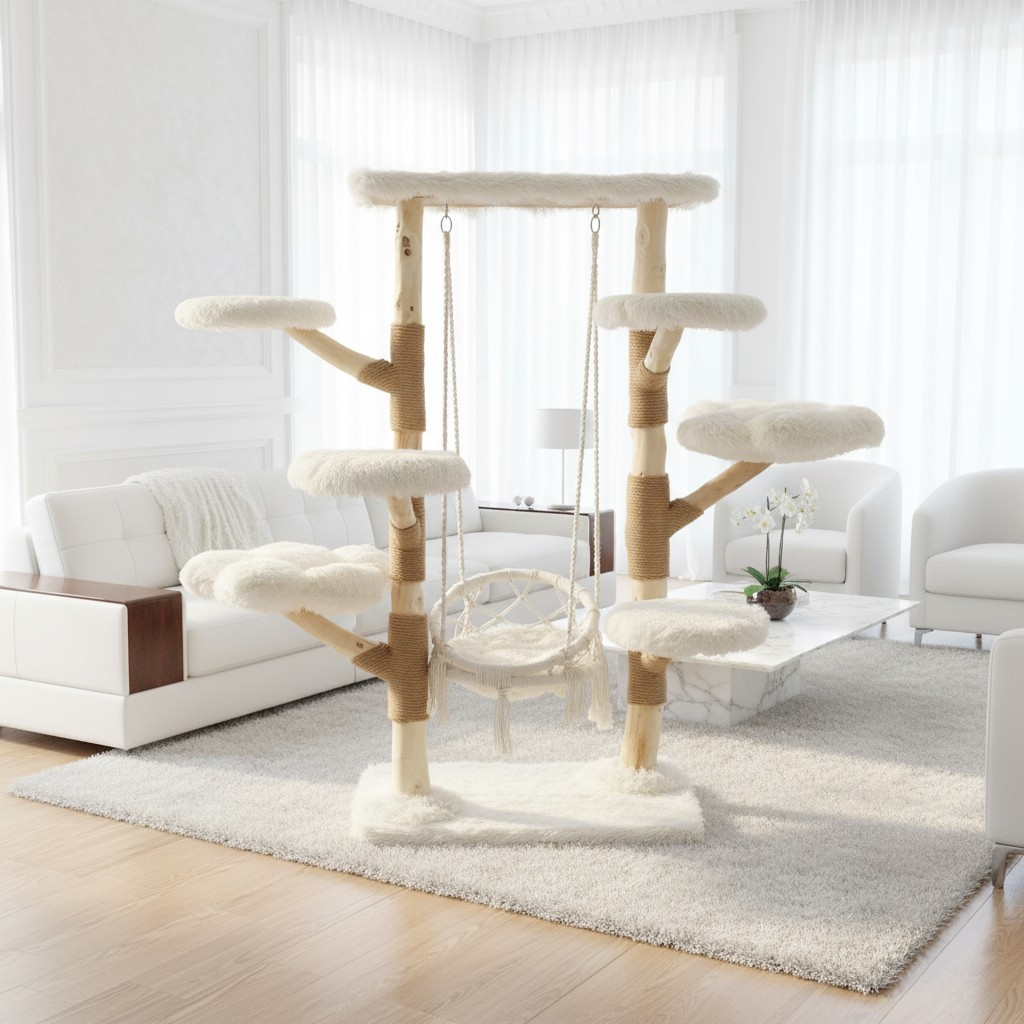 Meraki Home, Ansamblu pentru Pisici, Realizat din Ramuri Naturale, SWING NEST