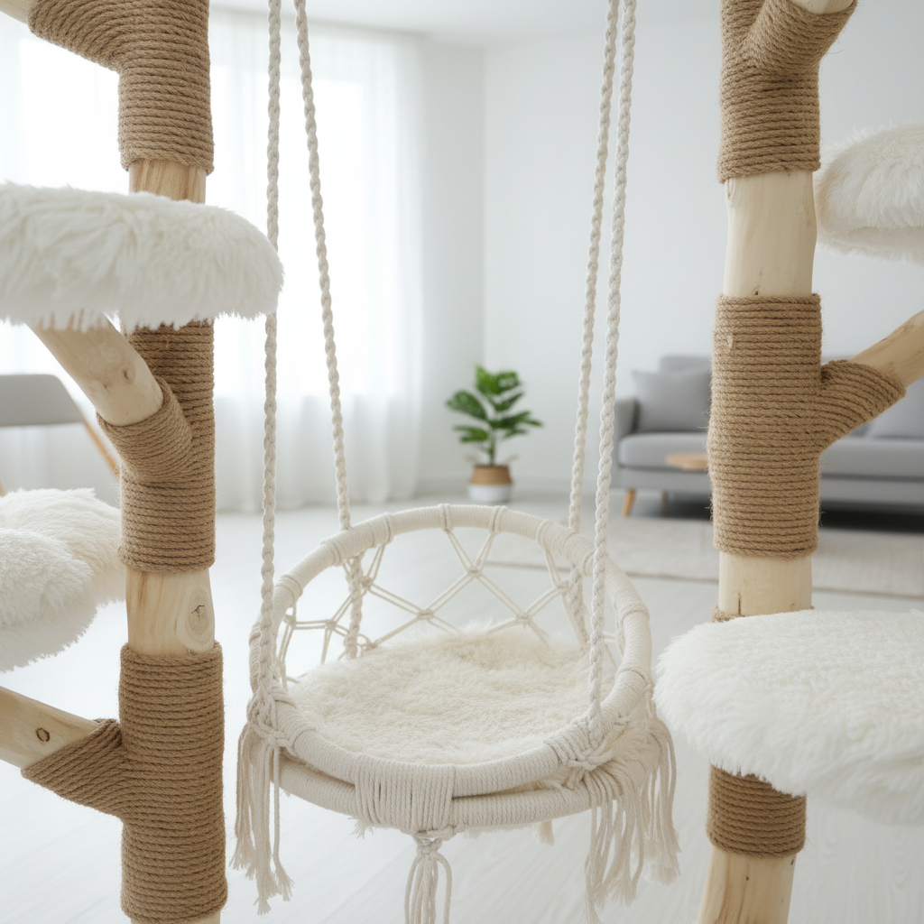 Meraki Home, Ansamblu pentru Pisici, Realizat din Ramuri Naturale, SWING NEST